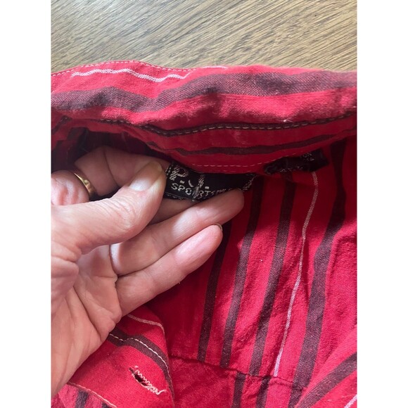 Vintage 1980’s Southwestern Fashion Fringe Womens Shirt Sz M USA Red Top Blouse - Picture 4 of 6